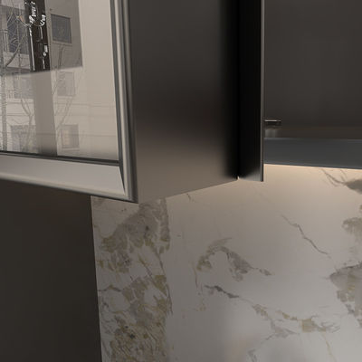 kwaliteit  2.4m Matte Black Aluminum Furniture Profile For Wardrobe Cabinet Door Glass fabriek