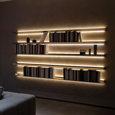 L-vorm Aluminium Huismeubilair Led licht Drijvende planken 100cm 120cm
