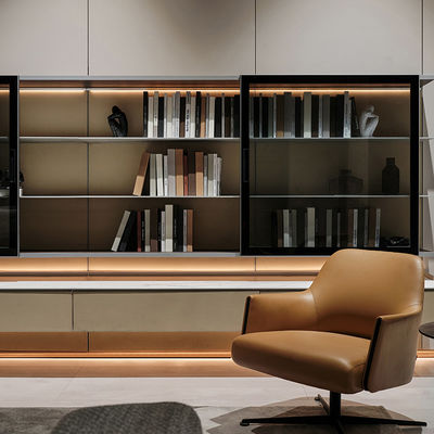 Moderne aluminium modulaire kast Buffet Hutch Wand Eenheid Minimalistische stijl