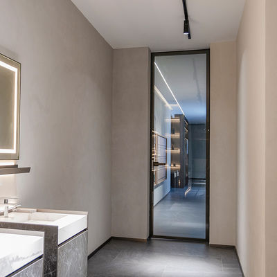 Gehard glas toilet badkamerpoort Aluminium spoel schommelend magnetisch scherm
