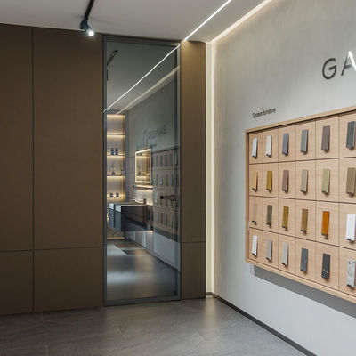 Postmoderne zwarte aluminium ingedeelde binnendeuren glasprofiel OEM voor badkamer