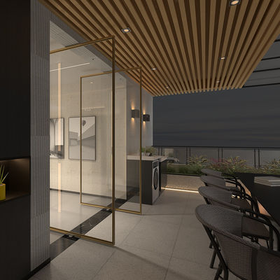 Luxe aluminium raam interieur Pivot deuren voor het huis Winddicht