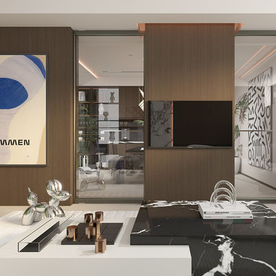 Grade A Aluminium geraamde binnendeuren Doorzichtige glazen draaideuren