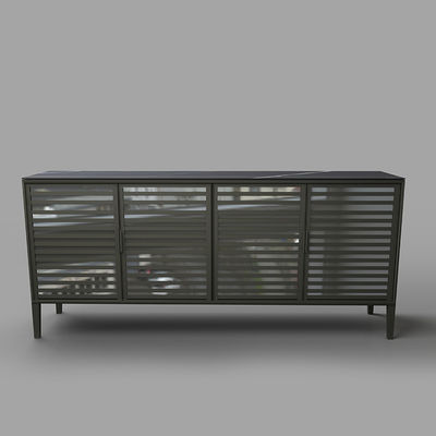 Gepersonaliseerd Glas Aluminium Frame Meubels Wijn Side Cabinet