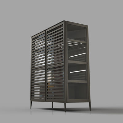 Luxe woonkamermeubilair opslagrek Aluminium + glasmateriaal